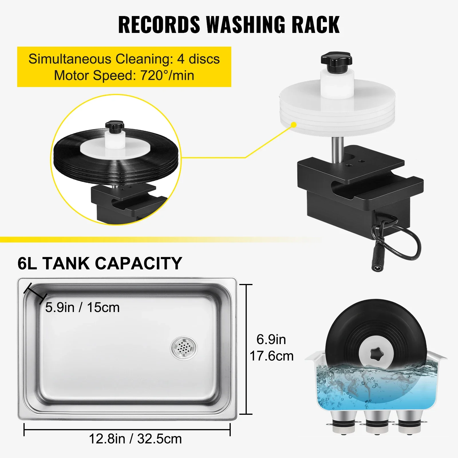 SIHAO 6L Ultrasonic Vinyl Reco - огляд і ціна Vinyl Record Cleaner