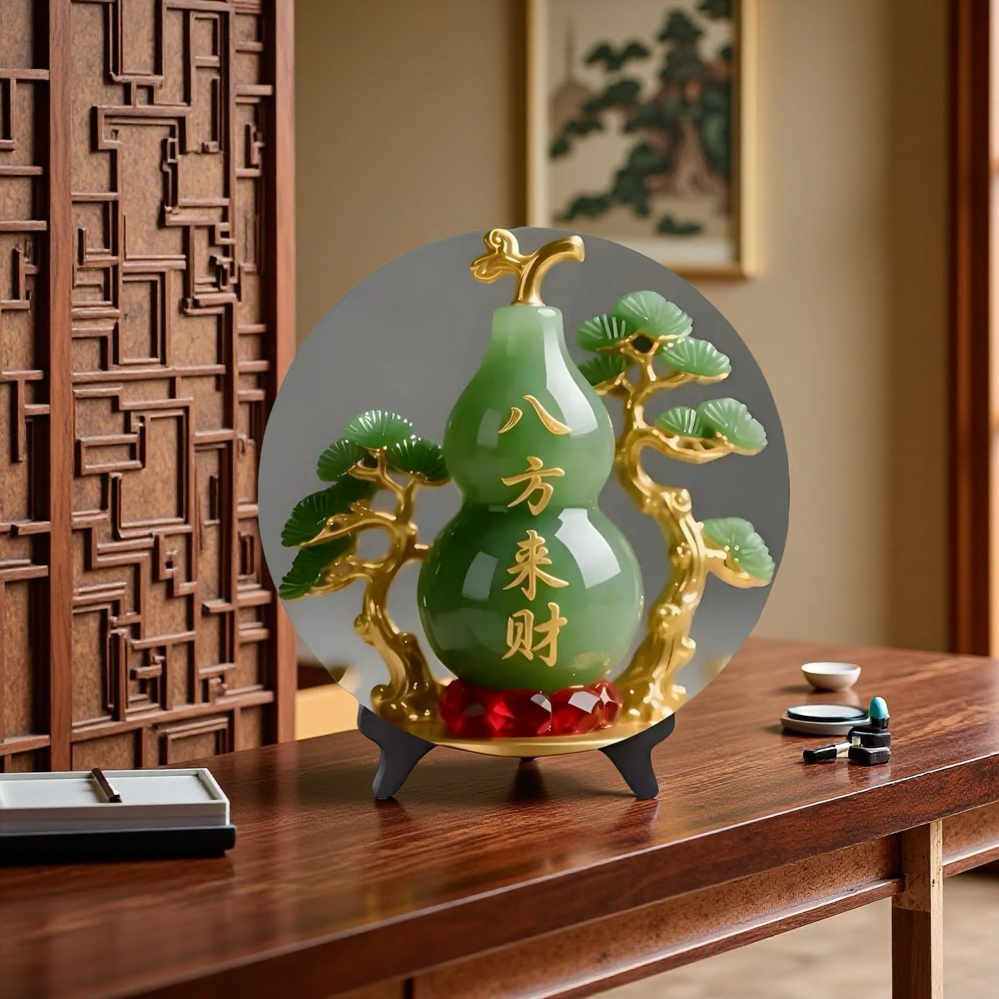 Natural Jade Gourd Figurine Ho - огляд і ціна Vintage Collectible Christmas Ornaments