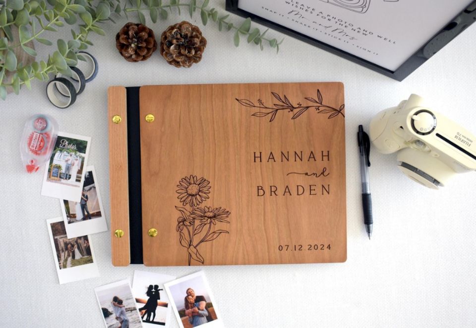 Wooden Wedding Guest Book Phot - огляд і ціна Polaroid Photo Album