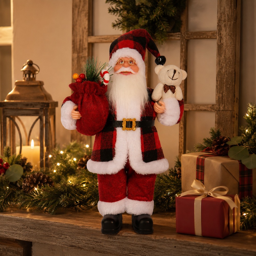 Red and black checkered Santa  - огляд і ціна Vintage Collectible Santa